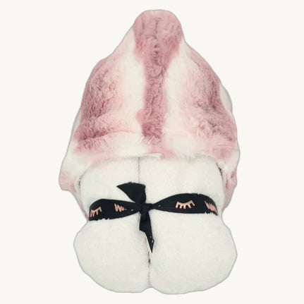 Plush Waves Woodrose Hooded Towel