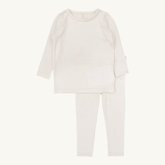 Dotted Lounge Set Cream/Pink