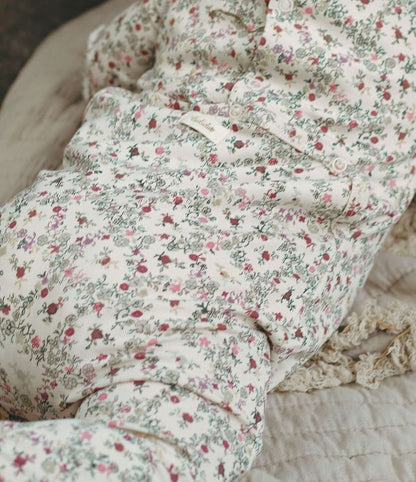 Circle Floral Footie and Hat